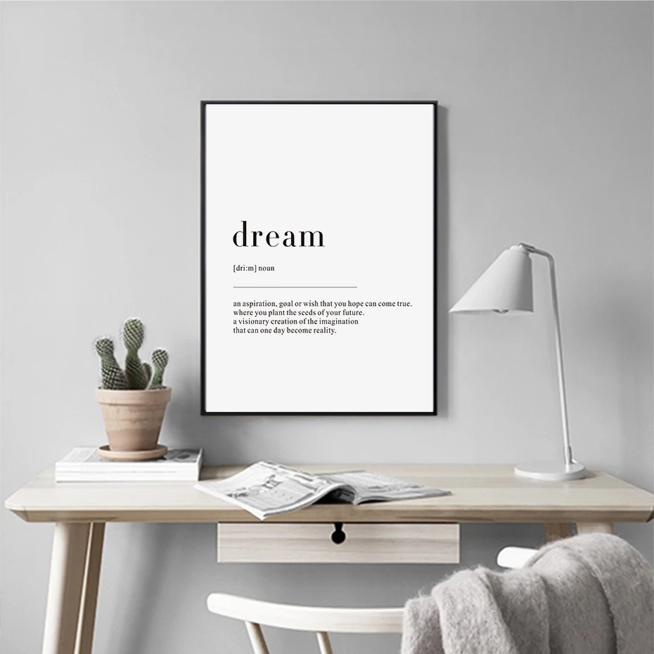 Минималистичная картина Dream Life Definition распечатанные плакаты на холсте настенное