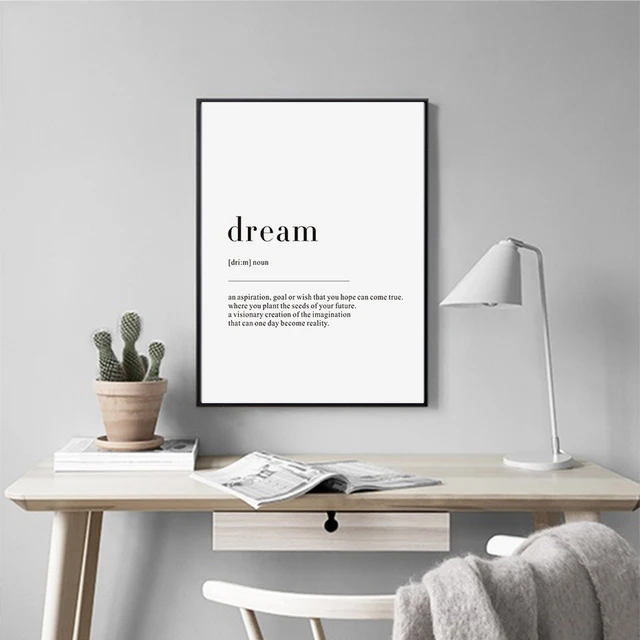 Minimalist Dream Life Definition Quotes Canvas
