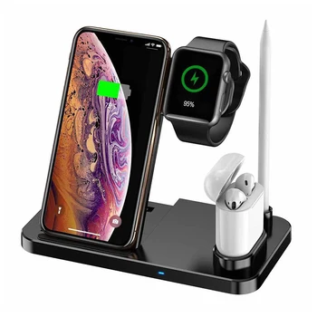 

4 in 1 5W/7.5W/10W Wireless Charger Fast Charging Stand Dock Charging Station For iphone Apple AirPods Apple Watch Series 2 3 4