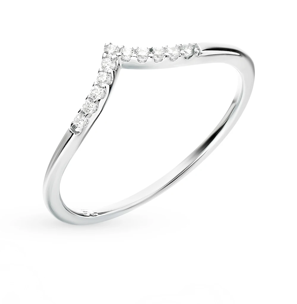 Серебряное кольцо с фианитами SUNLIGHT проба 925