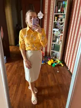 Blouse Shirt Work-Wear Turn-Down-Collar Casual Tops Long-Sleeve Chiffon Elegant Plus-Size