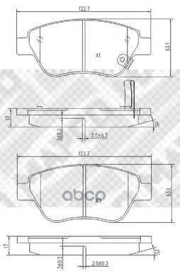 Комплект Передних Тормозных Колодок, Дисковый Тормоз Mapco 6805 Mapco арт. 6805