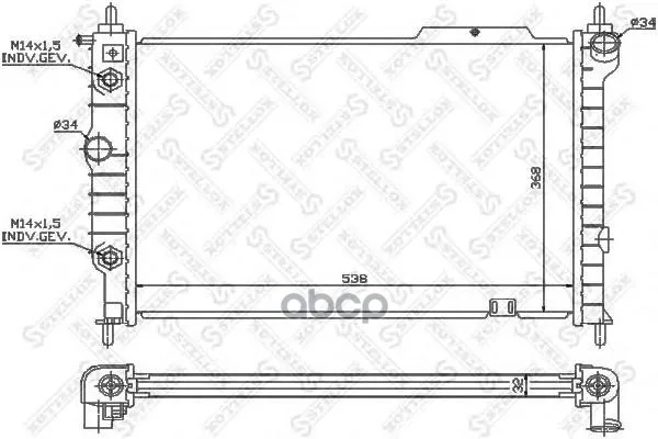10-26011-Sx_радиатор Системы Охлаждения! Акпп Opel Astra 1.6i-2.0i 91 Stellox 1026011sx Stellox арт. 1026011SX