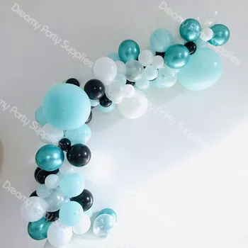 

100pcs Balloon Garland Kit Balloon Arch Tiffany Black Green Chrome Wedding Bridal Shower Birthday Party Baby Shower Decoration