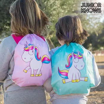 

Junior Knows Unicorn backpack with cord ties