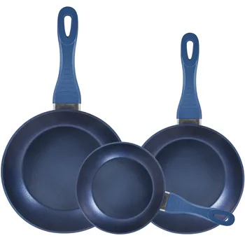 

Set 3 pans (16,20,24) forged aluminum, induction-fit, Ocean