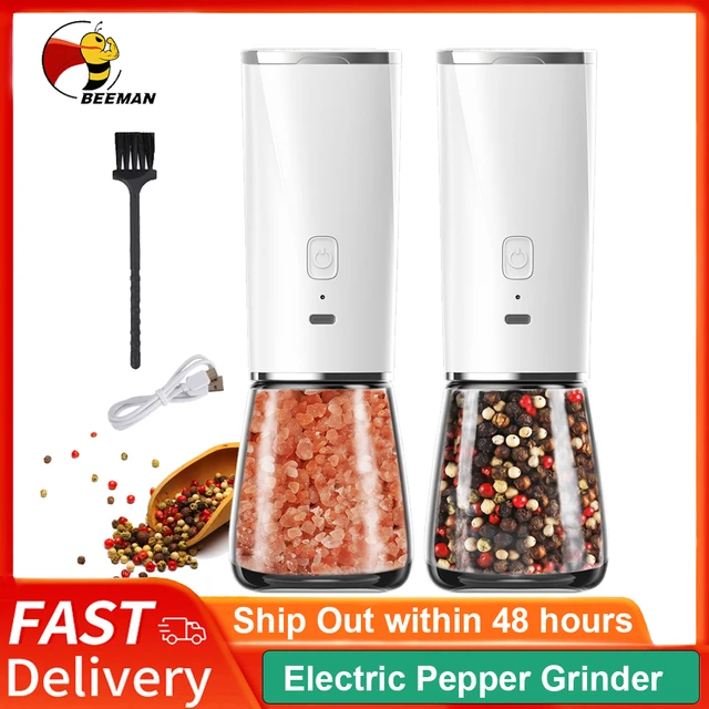 BEEMAN Electric Salt and Pepper Grinder USB Rechargeable Salt and Pepper  Shaker Automatic Spice Mill with Adjustable Coarseness - AliExpress