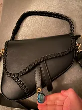 Bolsa de sillín para mujer, Asa de un hombro, tendencia informal, cierre de cerrojo, Material PU con cremallera, bolso de adorno con cierre interior de poliéster, novedad de 2020