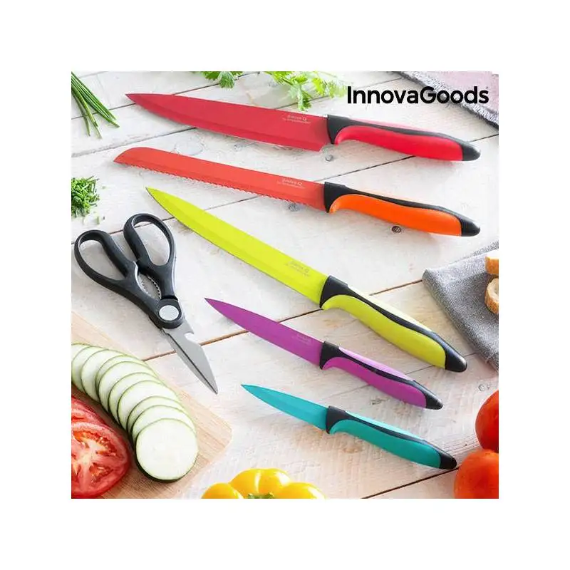 Набор Керамика ножи и ножницы Швейцарский · модная InnovaGoods(6 шт