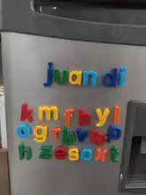 Pegatinas magnéticas digitales para niños, juguetes educativos para edades tempranas, letras magnéticas, adhesivos letras en inglés, de plástico para nevera