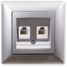

PnpnElectrıc Gns Visage Ambiance Metallic Silver Double Numerical Telephone Socket (2x Cat3) Double Telephone Socket