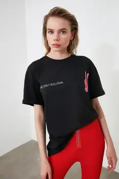 

Trendyol Printed Boyfriend Knitted T-Shirt TWOSS20TS0814