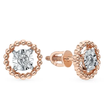 

Gold earrings with diamonds sunlight sample 585