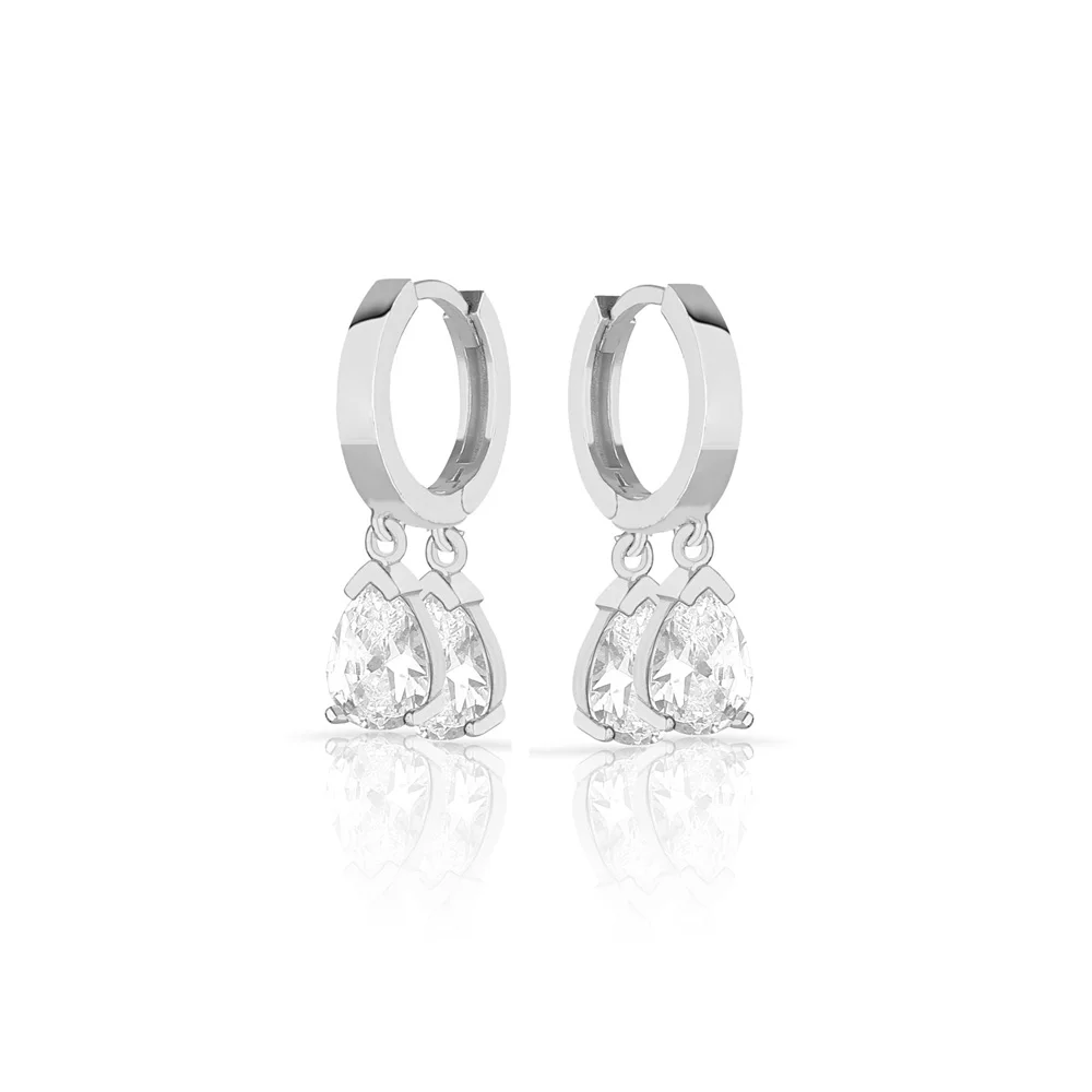 

Серьги из чистого 925 пробы серебра в форме капли воды, ювелирные изделия для женщин, покрытые родием серьги с цирконием