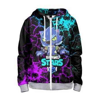 

Children's sweatshirt 3D with zipper Brawl Stars Leon werewolf.