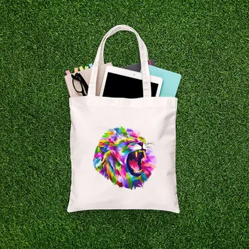 

Angemiel Bag Colorful Roaring Lion Shopping Beach Tote Bag