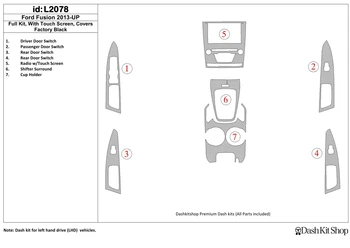 

Interior trim for Ford Fusion 2013-UP. Set L2078.