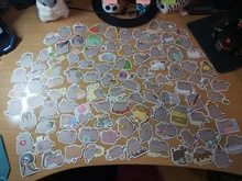 100 unids/pack Kawaii grueso gato diario impermeable decorativo papelería pegatinas artesanales Scrapbooking DIY álbum diario