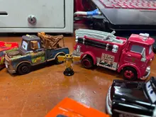 Disney Pixar Cars 3-Rayo McQueen Mater Pision Cup Mater 1:55, juguete de coche de aleación de Metal fundido a presión, regalo de cumpleaños para niños