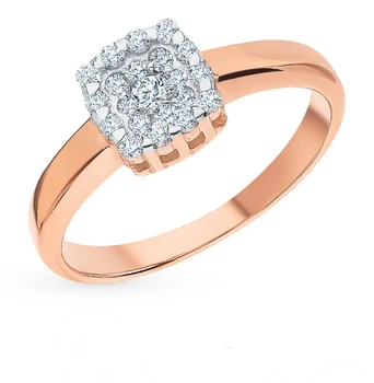 

Gold ring with diamonds sunlight sample 585