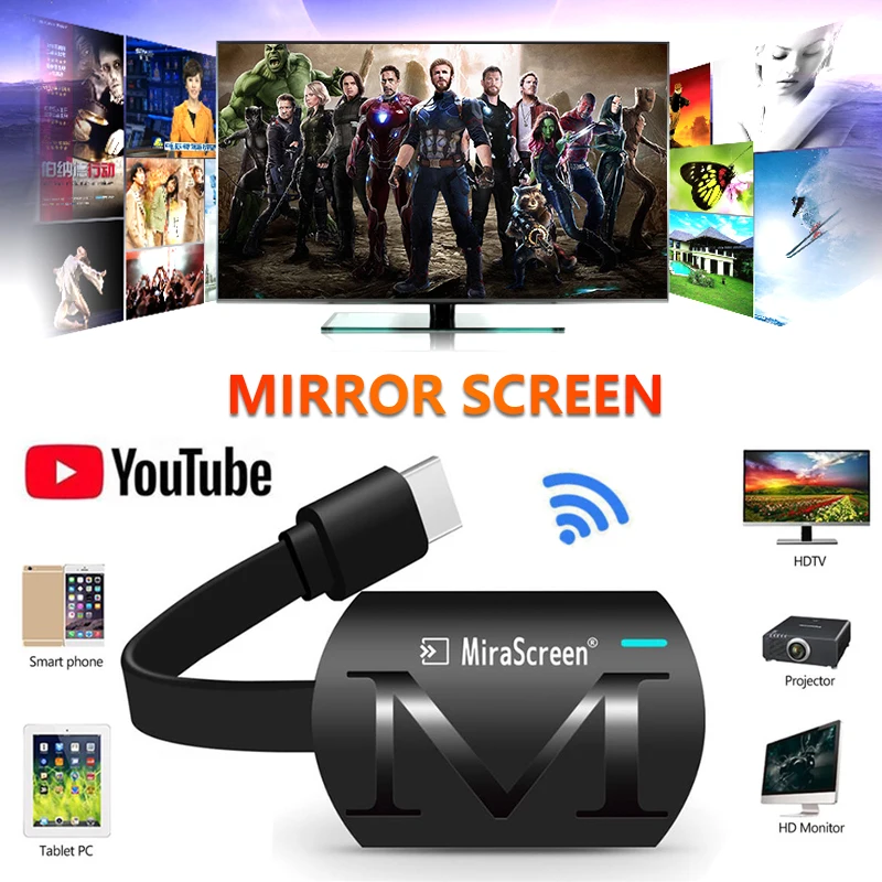 

MiraScreen G4 TV Stick WiFi Wireless Display Dongle Anycast Miracast Airplay DLNA Mirror Screen Receiver For PC HDTV Projector