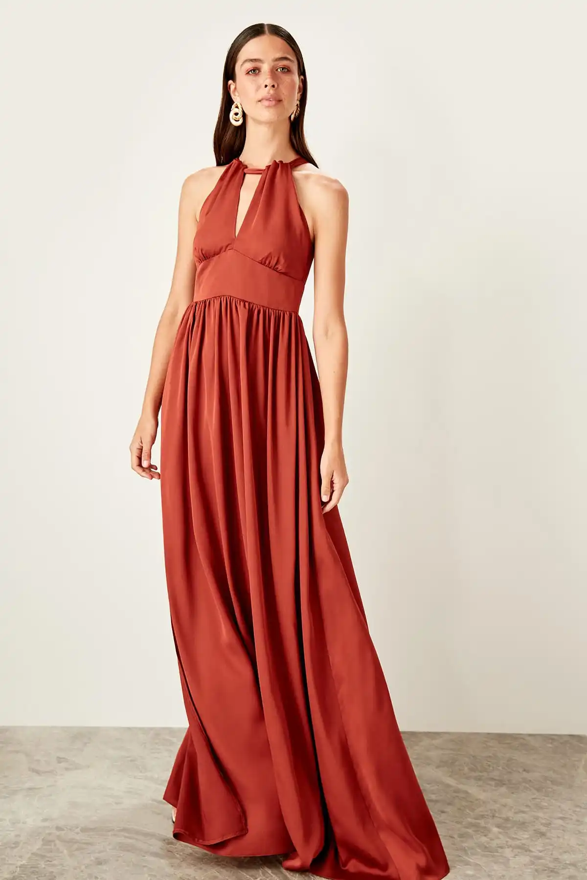 Trendyol воротник деталь вечернее платье TPRSS19AE0025|Вечерние платья| |