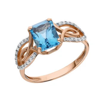 

Gold ring with Topaz and cubic zirconia sunlight sample 585