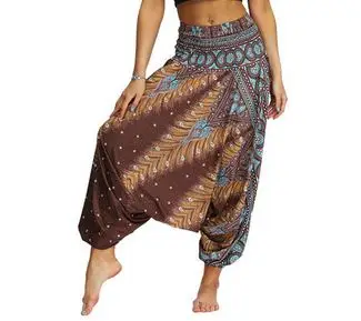 

LIS010 Casual Women Thai Harem Trousers Baggy Boho Loose Aladdin Boho Festival Hippy