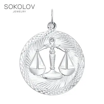 

Pendant "Libra» SOKOLOV fashion jewelry silver 925 women's male, pendants for neck women