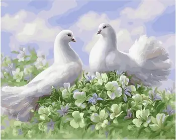 

Painting by numbers GX 31669 wedding pigeons on a bouquet 40*50