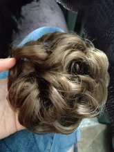 LUPU-extensiones de cabello sintético rizado moño de pelo de Donut, postizos de fibra de alta temperatura, con banda de goma