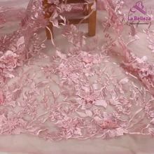 La Belleza розовое кружево, слоновая кость, красная кружвная ткань, модный стиль кружевной материал для свадьбы/вечернее платье кружевная ткань
