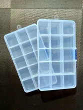 Caja de herramientas de plástico con 15 ranuras para joyería, organizador artesanal, estuche de transporte, cuentas de almacenamiento, F2414