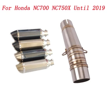 Slip On Motorcycle Exhaust Mid Link Pipe And 51mm Muffler Stainless Steel Exhaust System For Honda NC700 NC750X Until 2019