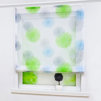 

Roman Curtain Fireworks Printed Shade Sheer Balcony Window Voile Drapery Valance Magic for Kitchen Home Decoration