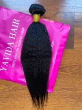 Rizado rizado mechones 100% mechones de cabello humano postizo mechones no Remy Yaki grueso de la armadura del pelo recto 3/4 Pc/lote manojos de pelo barato mechones