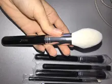 Conjunto de negras brochas maquillaje BEILI, brochas profesionales de pelo Natural de cabra, brochas para base de maquillaje en polvo, brochas para mezclar ojos y maquillaje