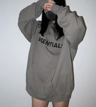 Sudadera con capucha para hombre y mujer, con estampado de letras reflectantes, bordada, de algodón, 100%