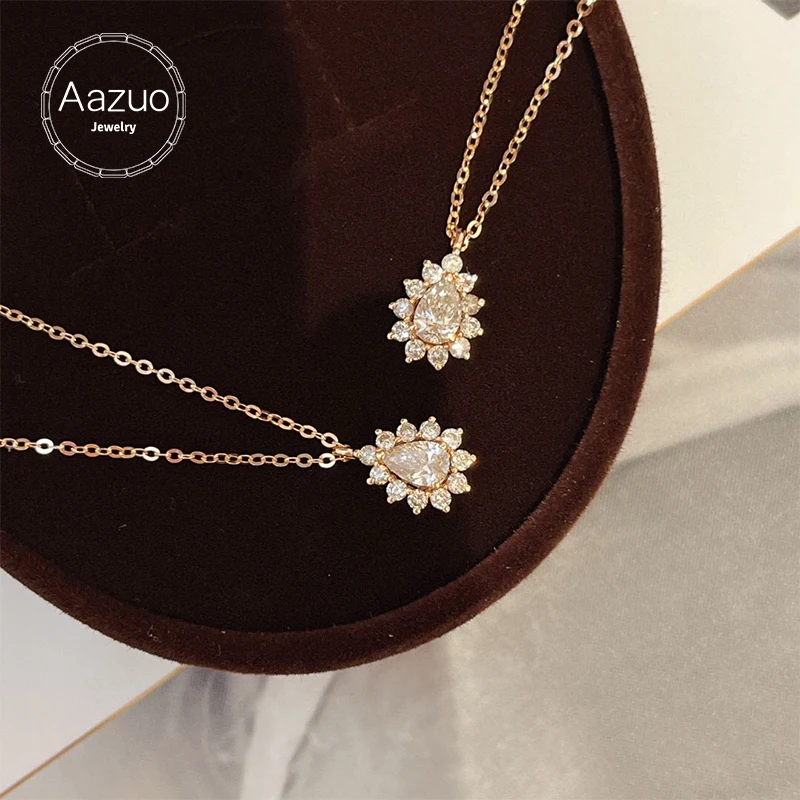 керамогранит 41zero42 futura 4100528 drop rose 15x15 Aazuo 18K Pure Solid Rose Gold Real Natrual Diamonds Fairy Water Drop Necklace With Chain 45CM Gift For Woman Senior Party