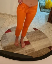 Pantalones de lápiz elásticos de Otoño de color caramelo de cintura media con cremallera ajuste delgado de Jean femenino 2018 de moda Pantalones largos