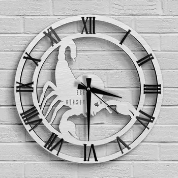 

Personalized Scorpion Sign Design Wooden Wall Clock-Model A4