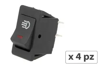 

4 PCs square Switch rocker On Off Push Button Switch 4 Pin with Led indicator pilot light red 12V car boat hole 20 X28mm