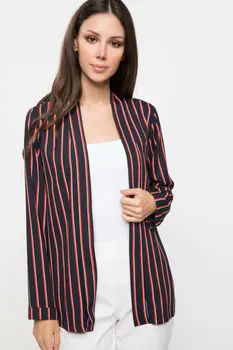 

DeFacto Woman Striped Lapel Thin Shirt Jacket Casual Female Simple Long Sleeve Joker Shirt Coat -K0600AZ18AU-K0600AZ18AU