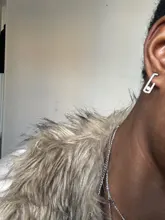 Pendientes de tuerca geométricos de estilo coreano para mujer, aretes de circonita cúbica Micro pavimentada de Color oro blanco