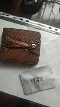 Cartera de piel auténtica para hombre, billetera, billetera, Estilo vintage, Cocodrilo, Alligato, portemonne