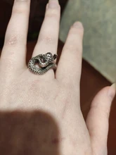 Anillo de serpiente Chapado en plata y Rattlesnake para hombre y mujer, Joyería Moderna de estilo Hip Hop, Punk, para fiesta y motocicleta