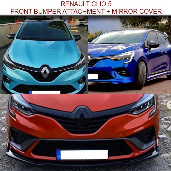 eetbaar Je zal beter worden licentie For Renault Clio 5 Accessories Clio 5 Front Bumper Attachment + Clio 5  Mirror Cover Piano Black 2019 2020 2021
