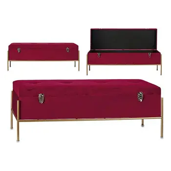 

Storage chest with seat Gift Decor Velvet Maroon (40 x 43 x 120 cm)
