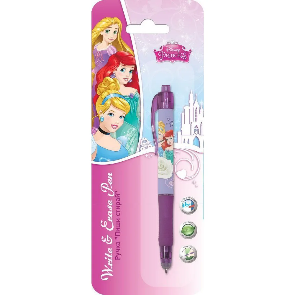 Розовый Ручка шариковая Disney Princess Пиши-стирай - Цвет: Розовый