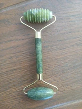Rodillo masajeador Facial doble cabezas de piedra de Jade Estiramiento Facial manos la piel del cuerpo de relajación de belleza para delgazar piel sana, herramientas para el cuidado de